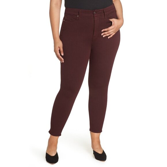 New w/Tags - sz 18 Plus - Good American Good Legs Slim Leg, STRETCH, Burgundy - Picture 9 of 9